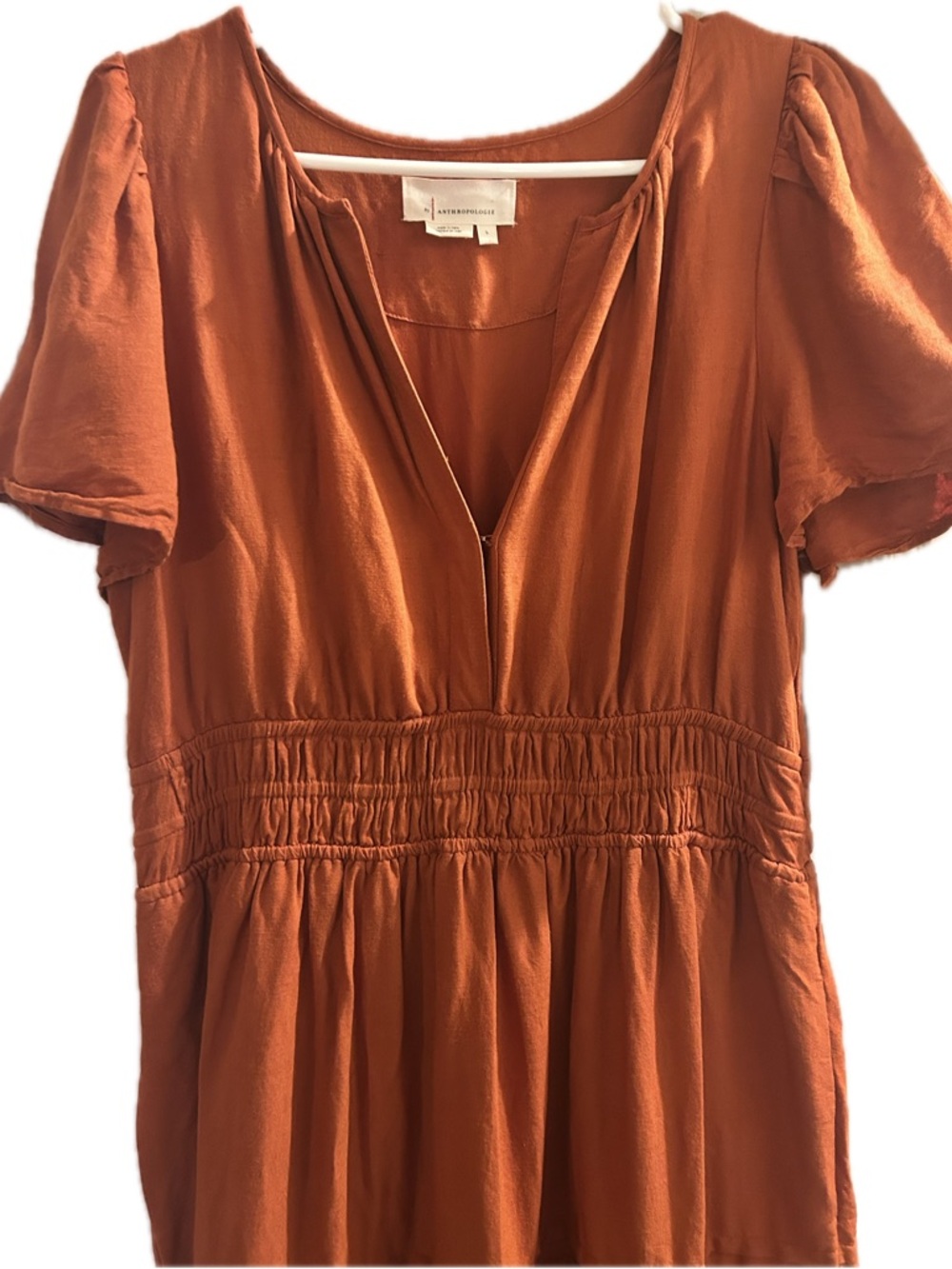 Anthropologie (Maeve) Somerset Maxi Dress, Linen Edition, in Orange - Picture 3 of 13